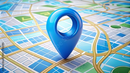 Map Distance Measuring Icon for Moving Office Sign, GPS Route, Location Tracking, and Roadmap Icon Set in Blue