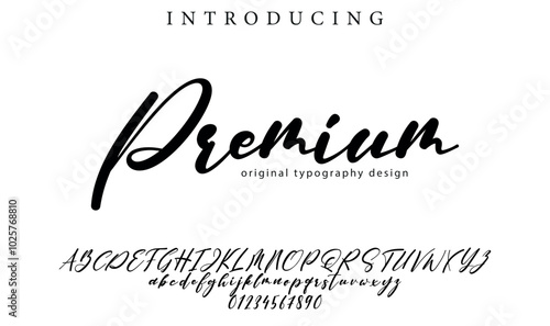 Premium Font Stylish brush painted an uppercase vector letters, alphabet, typeface