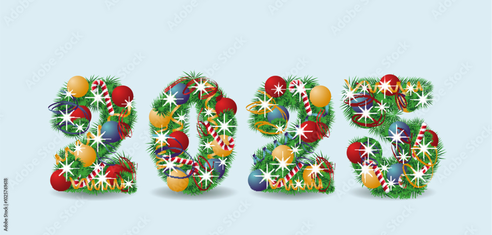 Happy New 2025 year greeting card, vector illustration Happy New 2025 year greeting card, vector illustration