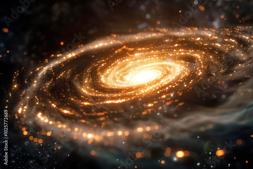 galaxy swirls in a mesmerizing pattern of stars and light, representing the vastness of space.