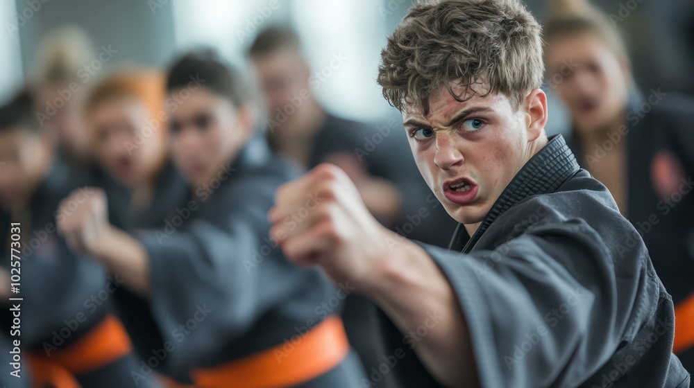 Martial artists achieving mental toughness by overcoming physical challenges in traditional combat training. Martial artists achieving mental toughness by overcoming physical challenges in traditional combat training.