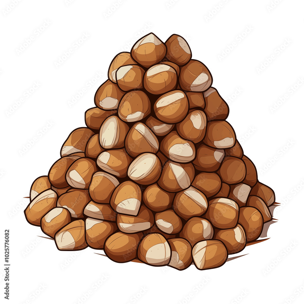 A Pile Of Fresh Brown Hazelnuts With Shelled And Unshelled Nuts A Pile Of Fresh Brown Hazelnuts With Shelled And Unshelled Nuts