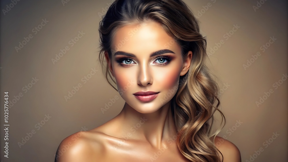 Elegant portrait of a woman with radiant beauty Elegant portrait of a woman with radiant beauty