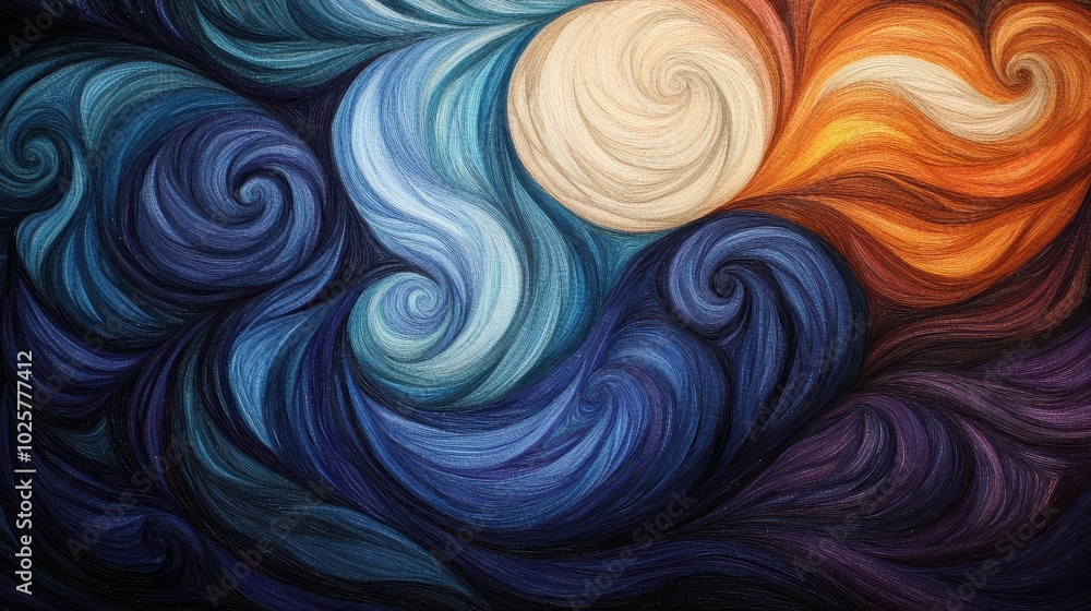 Fototapeta premium Colorful abstract swirls in vivid oil painting