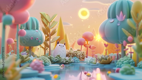 cartoon 3d scene
