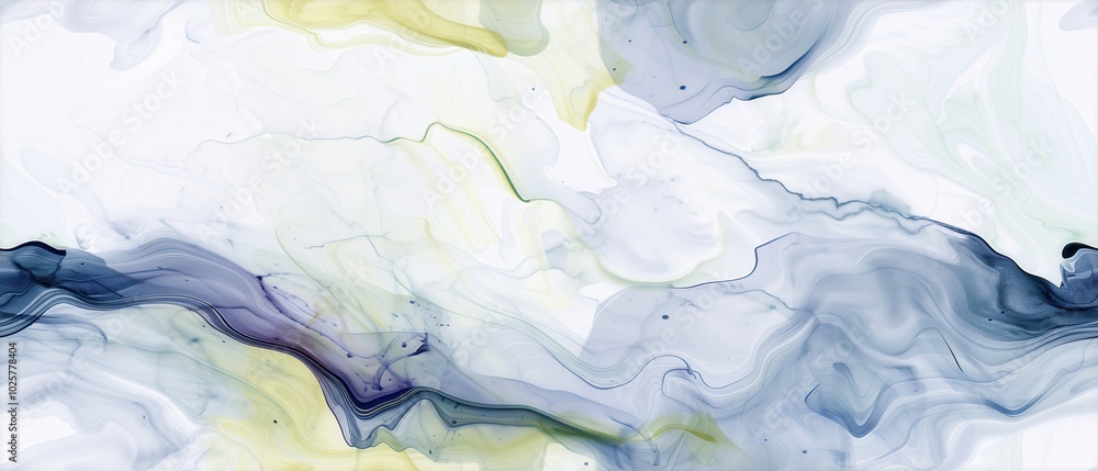 Obraz premium Abstract background featuring swirling marble texture in Lime, Purple, and Slate colors. This modern luxury design serves as an elegant backdrop for banners, wallpapers, or covers.