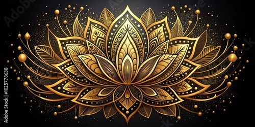 gold black floral background