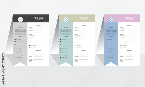 Modern Resume, CV vector templet for Business Job Applications And Multi Purpose CV Design.