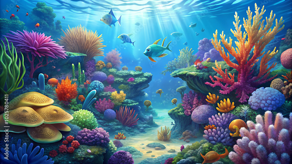 Seamless backgrounds: underwater creatures Seamless backgrounds: underwater creatures