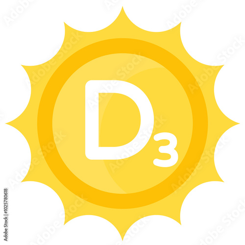 d3 vitamin icon with sun