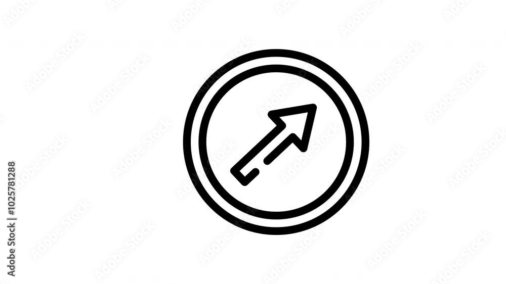 Animated derection arrow right pointing up in blue circle. Suitable for business presentations, financial reports, website banners, and social media graphics.
Animated derection arrow right pointing up in blue circle. Suitable for business presentations, financial reports, website banners, and social media graphics.