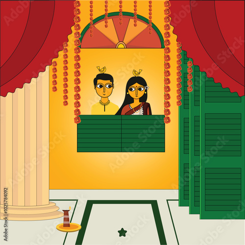 Indian Bengali culture traditional couple