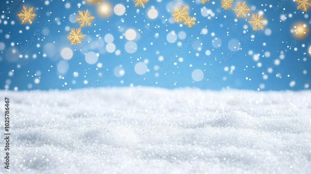 Experience the Magic of Winter with Beautiful Snowflakes and a Serene Blue Background Experience the Magic of Winter with Beautiful Snowflakes and a Serene Blue Background