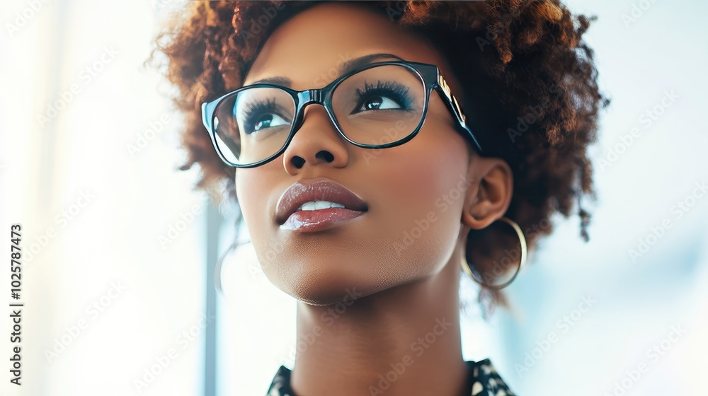 Professional Woman Portrait with Glasses and Natural Hair Professional Woman Portrait with Glasses and Natural Hair
