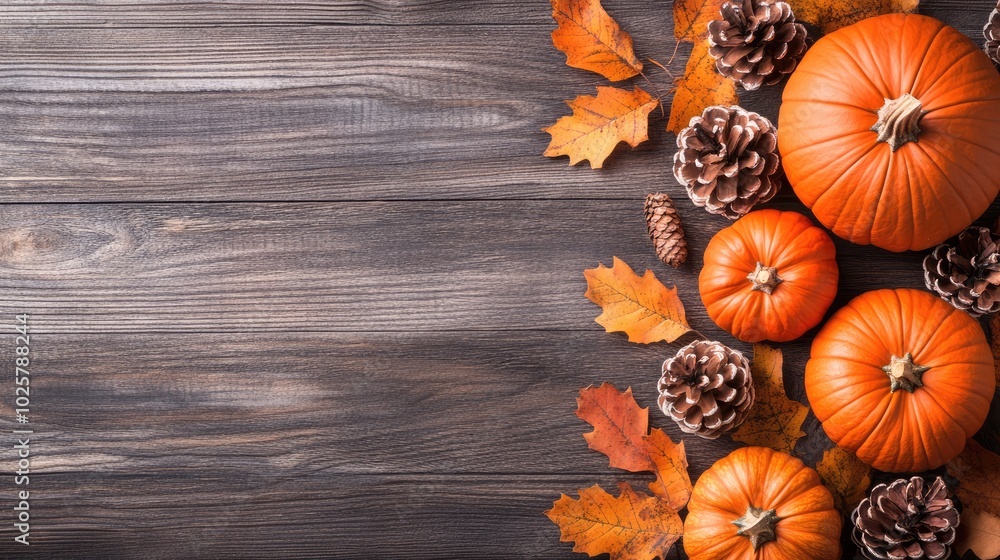 Rustic Autumn Decor with Pumpkins and Pinecones Rustic Autumn Decor with Pumpkins and Pinecones