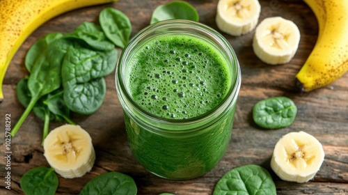 Vibrant Green Smoothie with Spinach and Banana