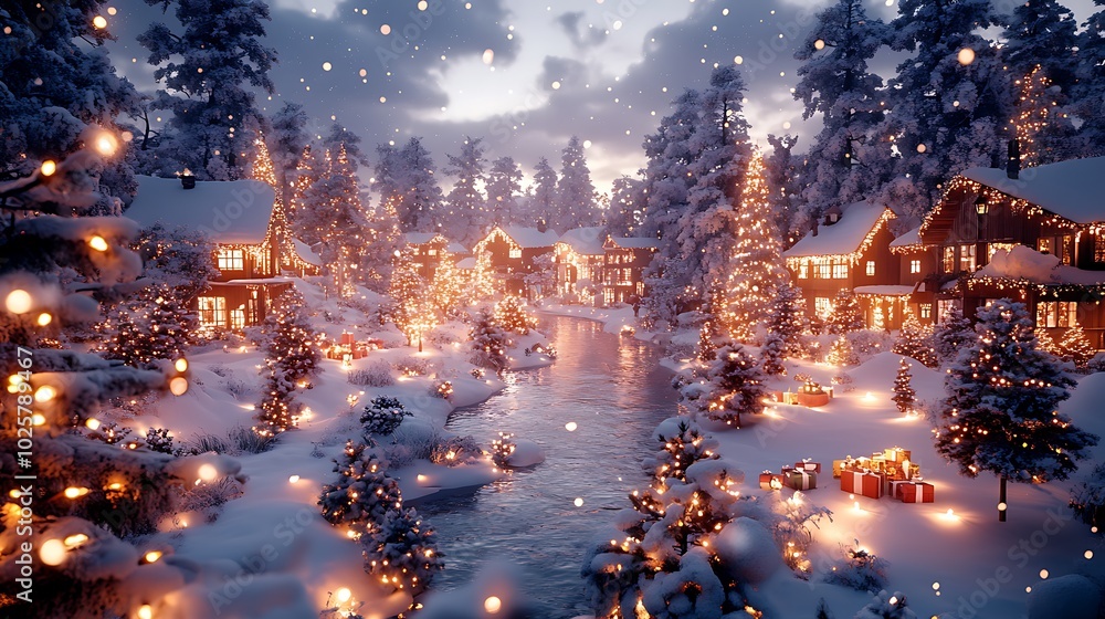 Naklejka premium Heartwarming Scene of Kids in a Joyous Winter Setting