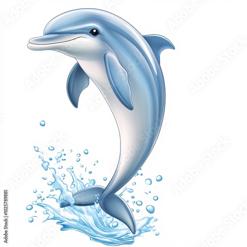 Wallpaper Mural Cartoon Dolphin Leaping Out of Water Alone Torontodigital.ca