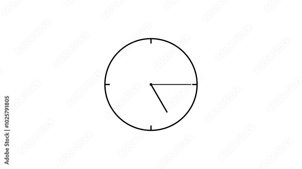 Simple clock icon animation on black color. Simple clock icon animation on black color.