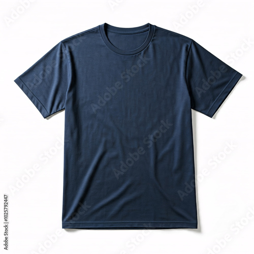 plain navy blue t-shirt mockup on white background