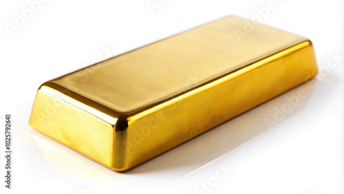 Close-up of stacked gold bars on a white background