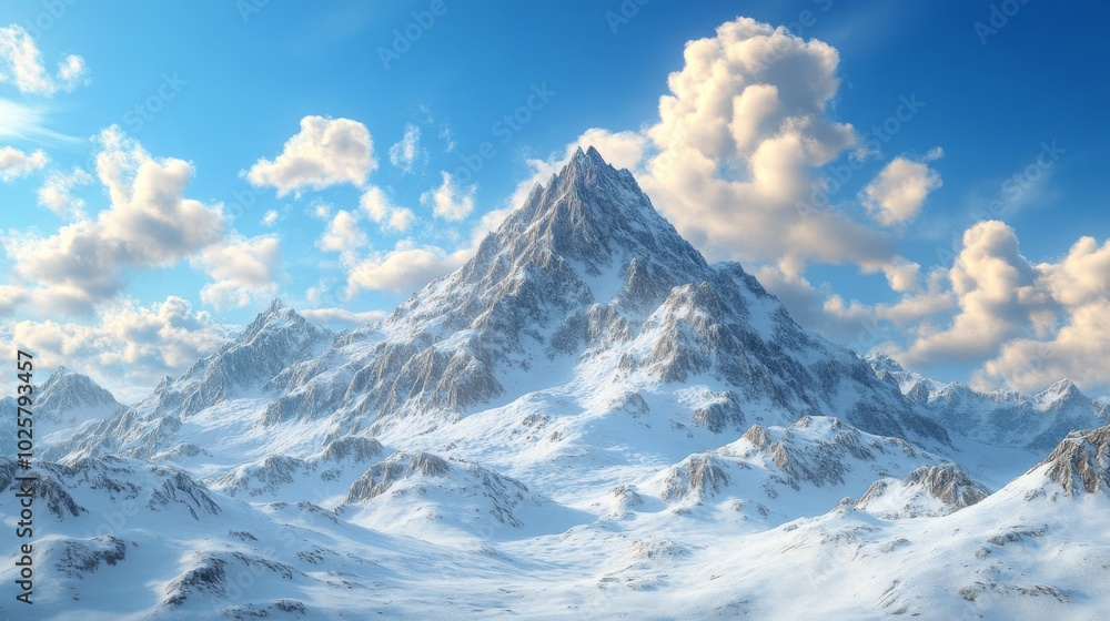 Obraz premium Majestic Snowy Mountain Landscape