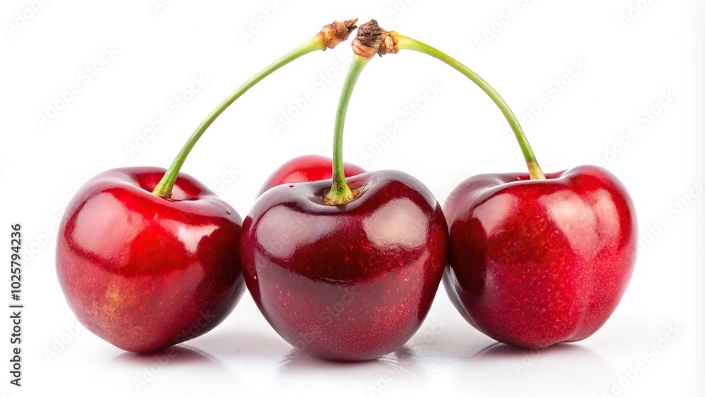 Close-up of three ripe cherries Close-up of three ripe cherries