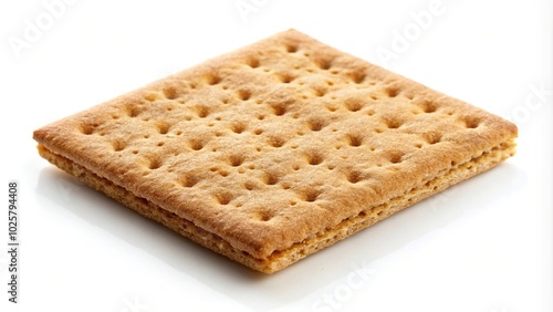 Close-up of tilted angle graham cracker on white background