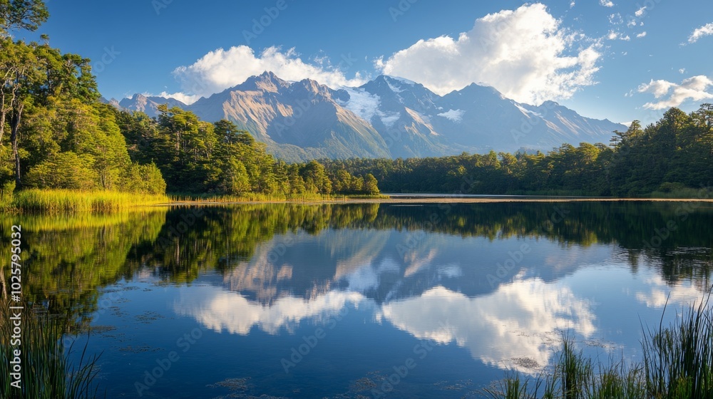 Obraz premium Majestic Mountain Lake Reflection