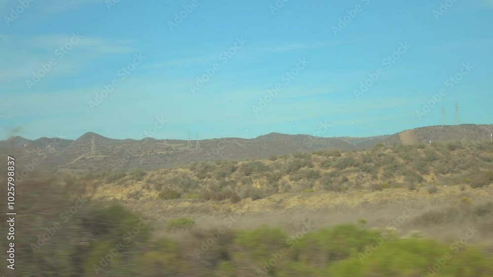 Beautiful California mountain landscape viewed from a moving car in slow motion 120fps Beautiful California mountain landscape viewed from a moving car in slow motion 120fps