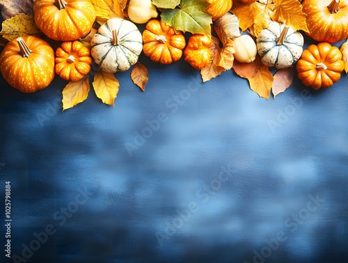 Halloween pumpkins on a blank black background