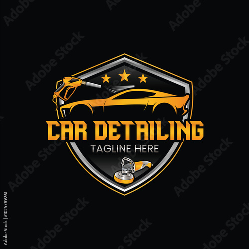 auto detailing services logo design template