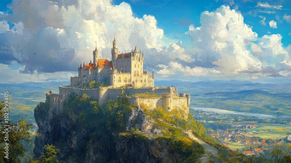 Majestic Castle on Mountain Top Majestic Castle on Mountain Top