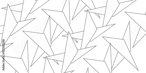 : Abstract background with liens and triangles shape on white background. White and grey geometric overlapping rectangle pattern Geometric background soft shadows as patten ..White polygon textured .	