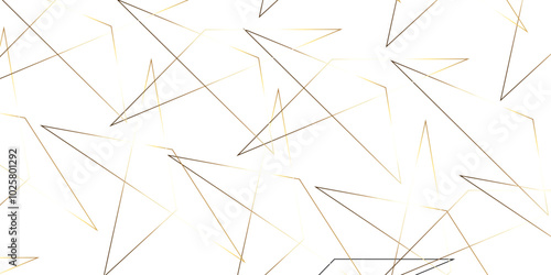 Abstract background with liens and triangles shape on white background. White and golden geometric overlapping rectangle pattern Geometric background soft shadows as patten ..White polygon textured .