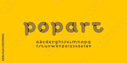 alphabet striped decorative font