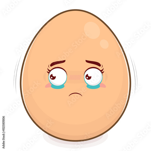 egg scared face cartoon cute