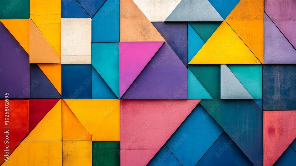Colorful Geometric Abstract Wall Colorful Geometric Abstract Wall