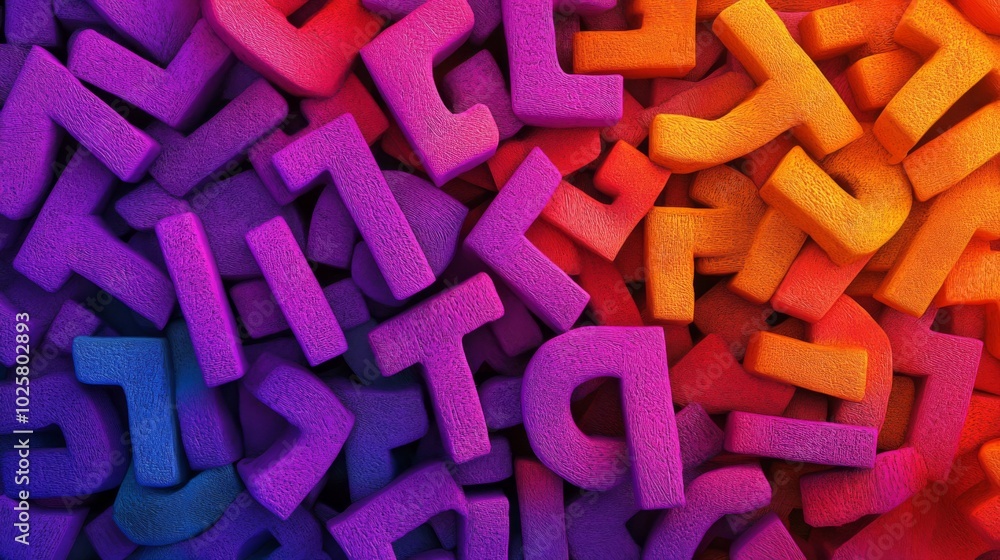 Fototapeta premium Colorful 3D Letters Background