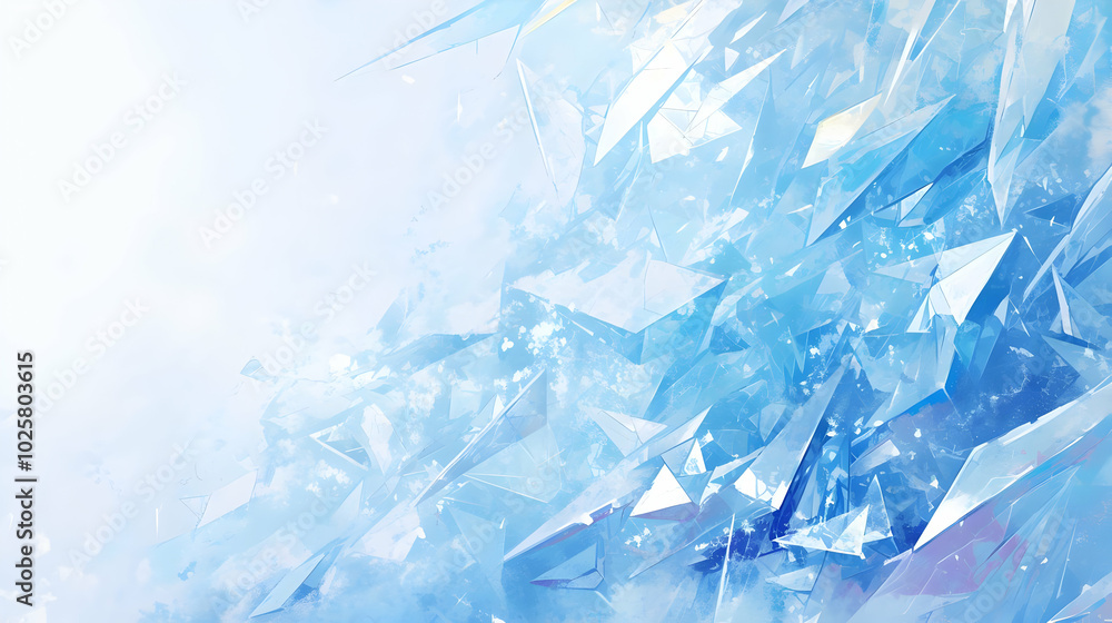 Abstract Blue Ice Crystal Background for Winter Design Abstract Blue Ice Crystal Background for Winter Design