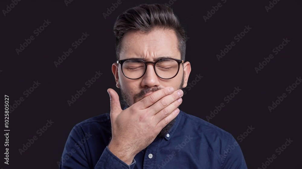 Upset Man on black background. Upset Man on black background.