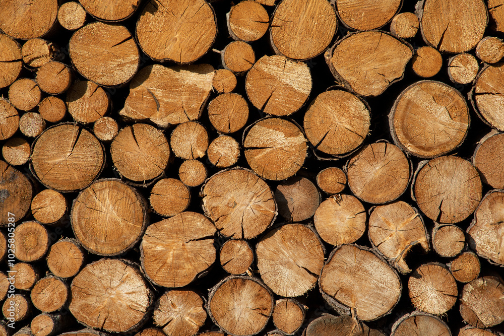 stack of firewood in Corvara in Alta Badia, Dolomites , Trentino, Alto Adige, Sudtirol, South Tyrol, Italy stack of firewood in Corvara in Alta Badia, Dolomites , Trentino, Alto Adige, Sudtirol, South Tyrol, Italy