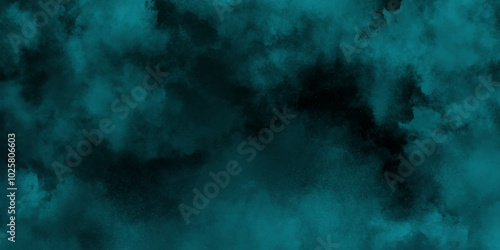 abstract cloud and vapor texture background. Black and blue smoke aquarelle smudge illustration smooth grungy smokey light pastel colors ink glow. Teal color powder explosion .	
