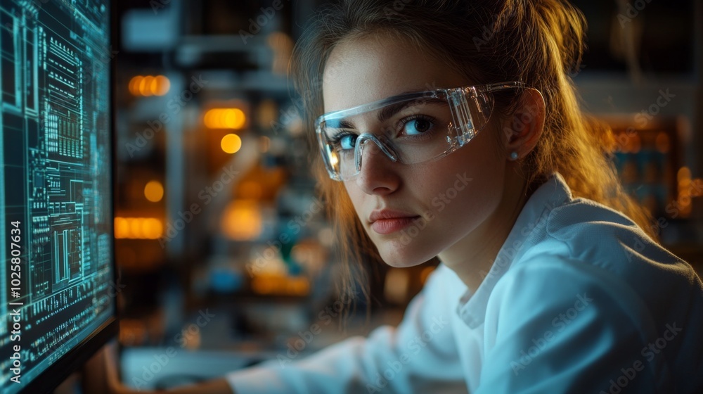 Young Scientist Working in High-Tech Lab Young Scientist Working in High-Tech Lab