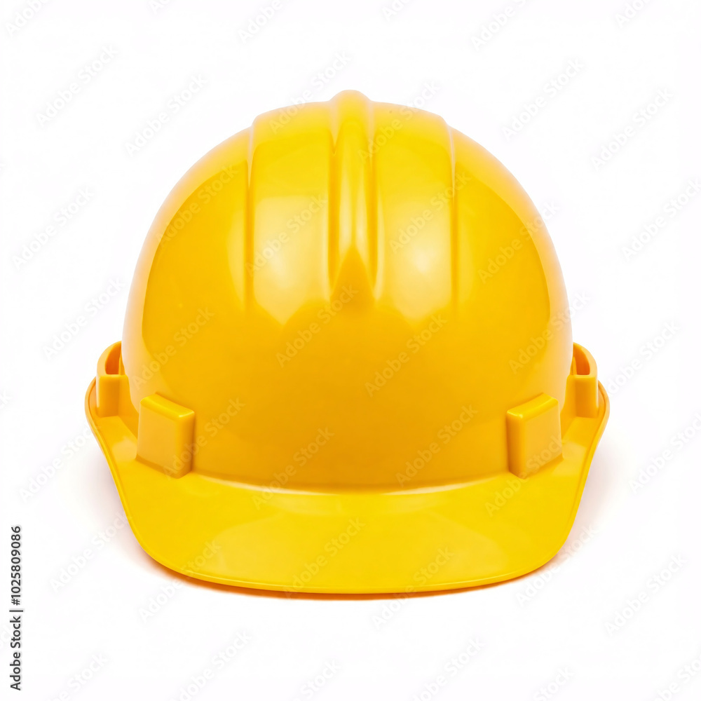 Fototapeta premium yellow hard hat construction safety helmet on white background