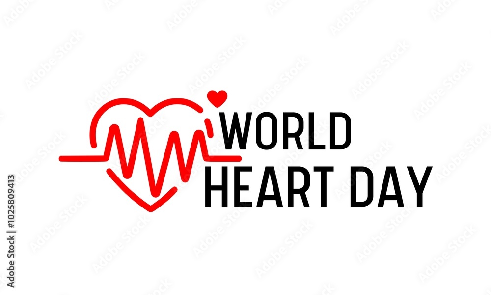 World Heart Day Concept: Illustrated Heart with Pulse, Promoting Heart Health Awareness World Heart Day Concept: Illustrated Heart with Pulse, Promoting Heart Health Awareness