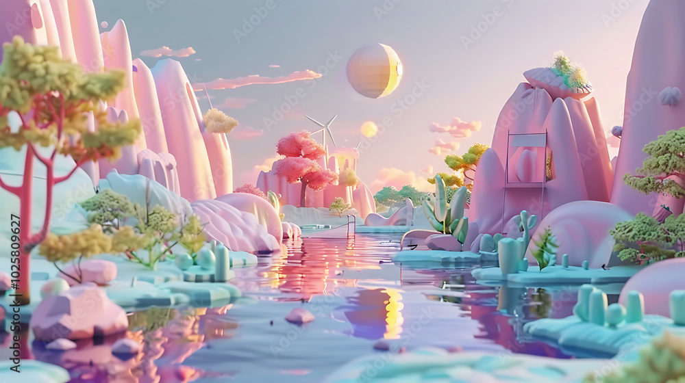 cartoon 3d cute scene cartoon 3d cute scene