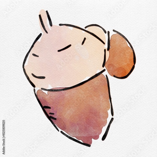 水彩 秋を彩る、どんぐりのおしゃれな手描きイラスト