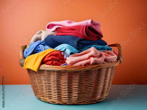laundry basket with a pile of clothes
