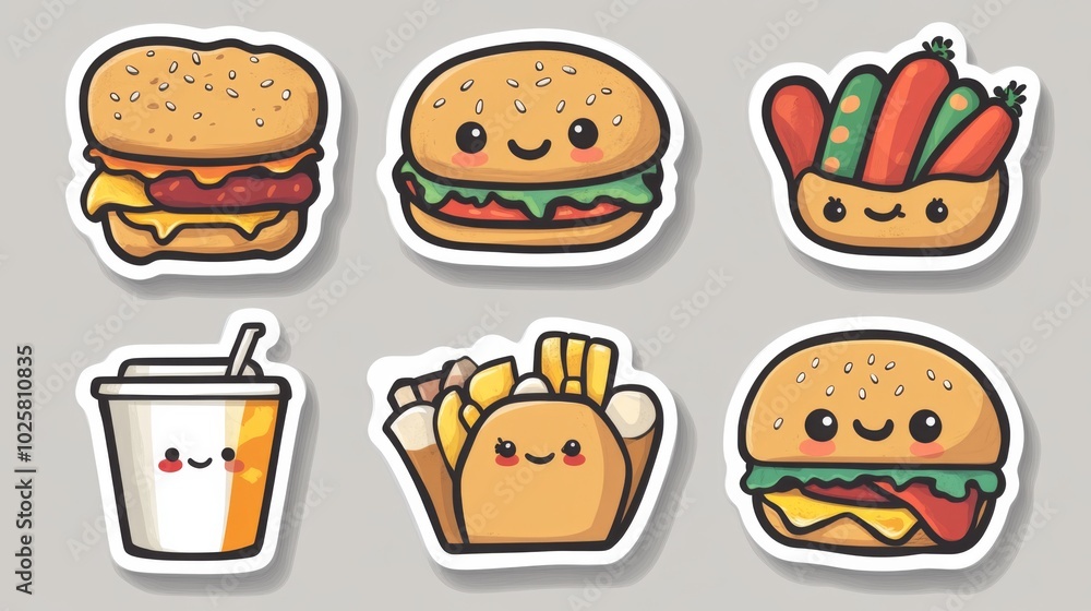 Cute Fast Food Doodles Cute Fast Food Doodles